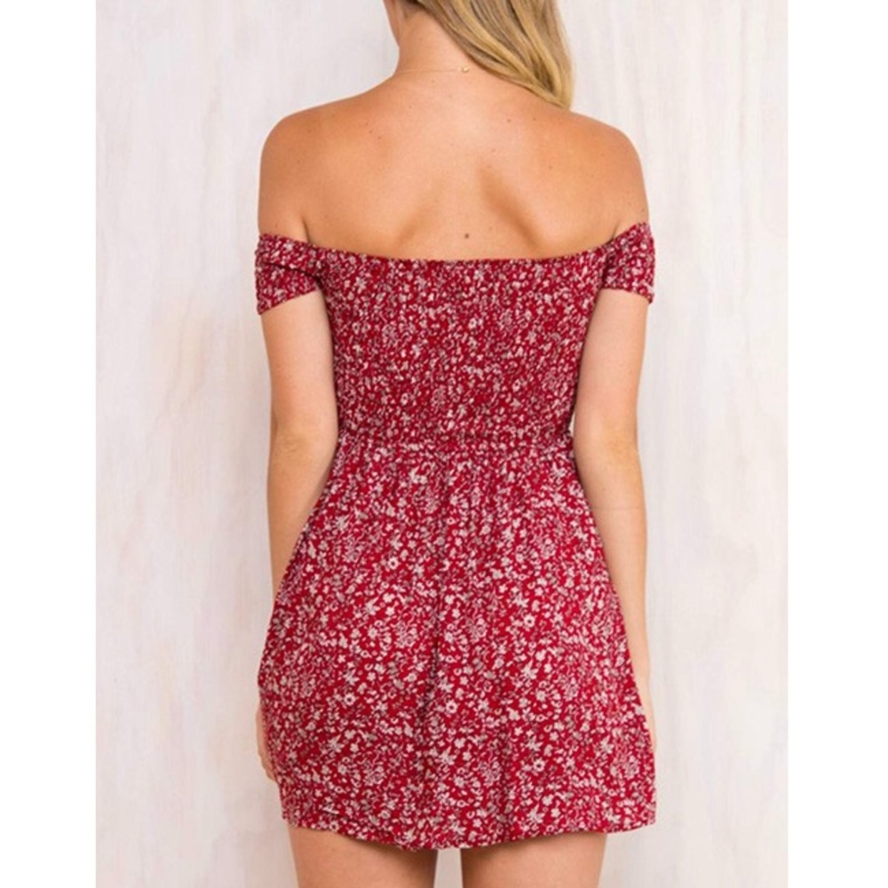 🌹Red Patterned Dress - Picture 3 of 4